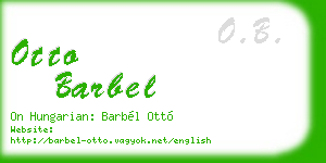 otto barbel business card